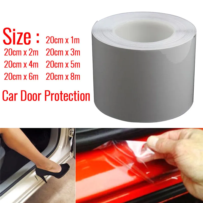 

20cm x 1M/2M/3M/4M/5M/6M/8M Anti-Scratch Film Sticker Car Bumper Hood Door Stickers Transparence Protective Thickness