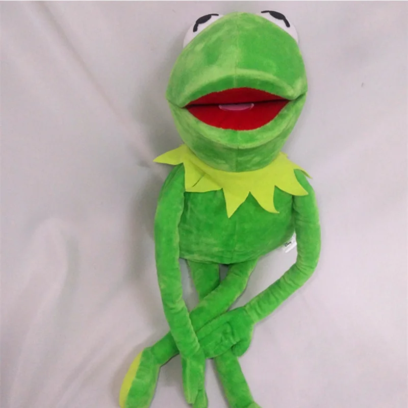 

60cm Big Muppet Show Plush Animal Toys Plush Stuffed Frog Doll Plush Kermit Frog Hand Puppet Mouth Moving