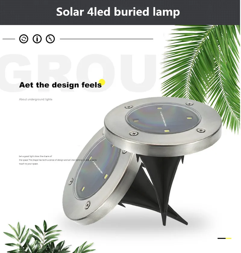 Напольный светильник на солнечной батарее водонепроницаемый садовый с 4/8/12/16/20