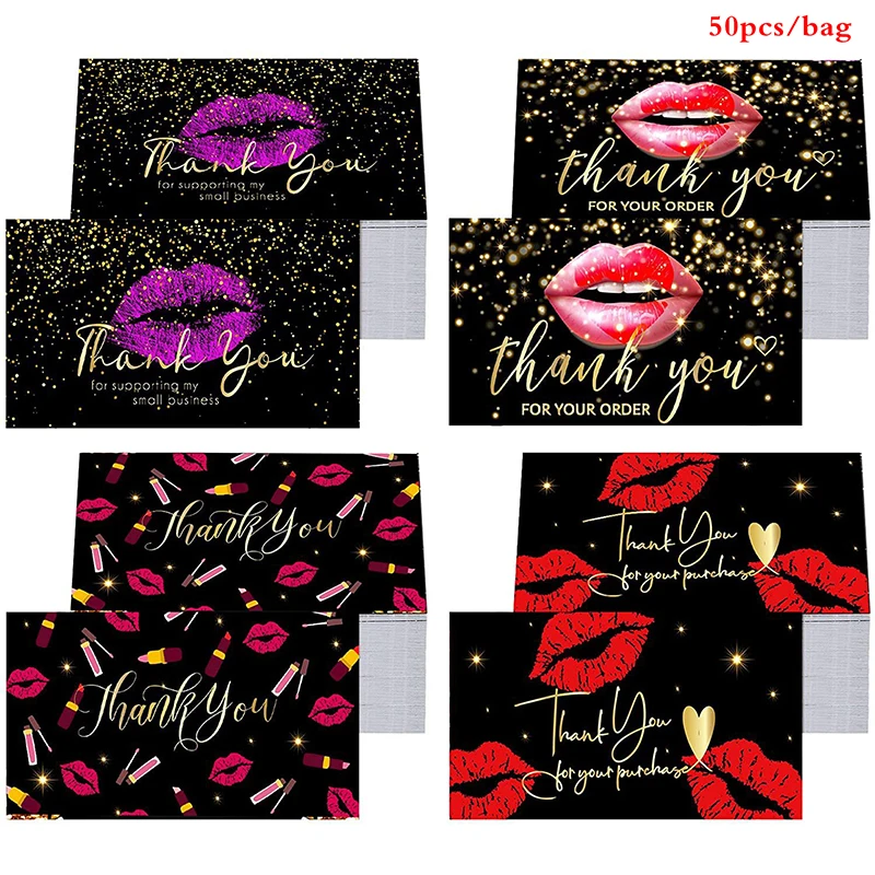 

50pcs/set Thank You for Supporting My Small Business Cards Thanks Greeting Cards