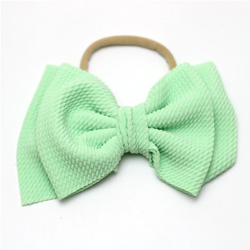 Повязка на голову с бантом для младенцев нейлоновый тюрбан большим разрезом