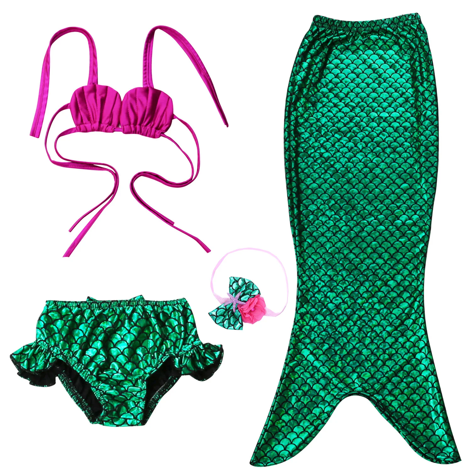 Детский костюм хвост русалки маскарадный принцессы Ариэль для маленьких девочек