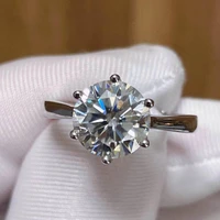 high quality 3ct size 9mm real moissanite ring color d f vvs diamonds rings adjustable resizable for women luxury fine jewelry