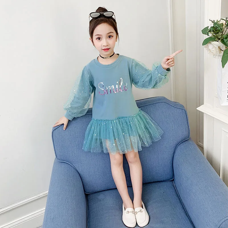 

Платье для девочек, одежда, милое платье принцессы для девочек, весенние платья с длинным рукавом для маленьких девочек, зеленое празднично...