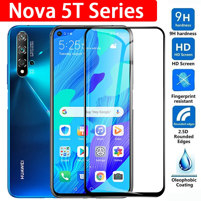 Полное покрытие закаленное стекло для Huawei Nova 5 T защита экрана на Nova5 Nova5t T5 YAL L21 L61 L71