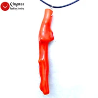 qingmos genuine red branch coral pendant necklace for women with natural 1070mm coral necklace cord 18 chokers jewelry nec5776