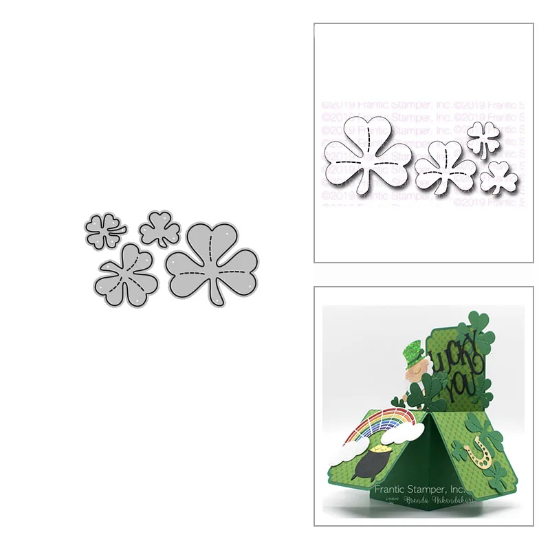 

2021 New Four-leaf Clover Shamrock Metal Cutting Dies for DIY Scrapbooking Decor and Card Making Paper Craft Embossing No Stamps