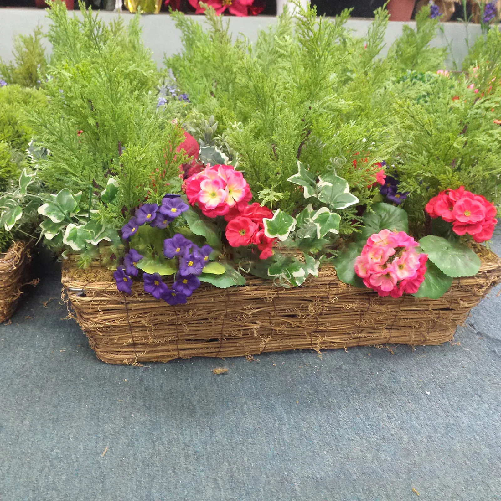 Ручной работы из ротанга Плетеный цветочный горшок для украшения сада