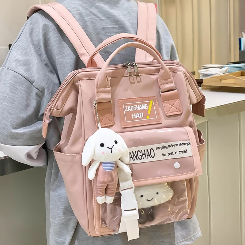 

2021 Summer Women Girls Backpack High Quality Nylon Backpacks School Bags for Teenagers Girl Mochila Feminina Students Satchel