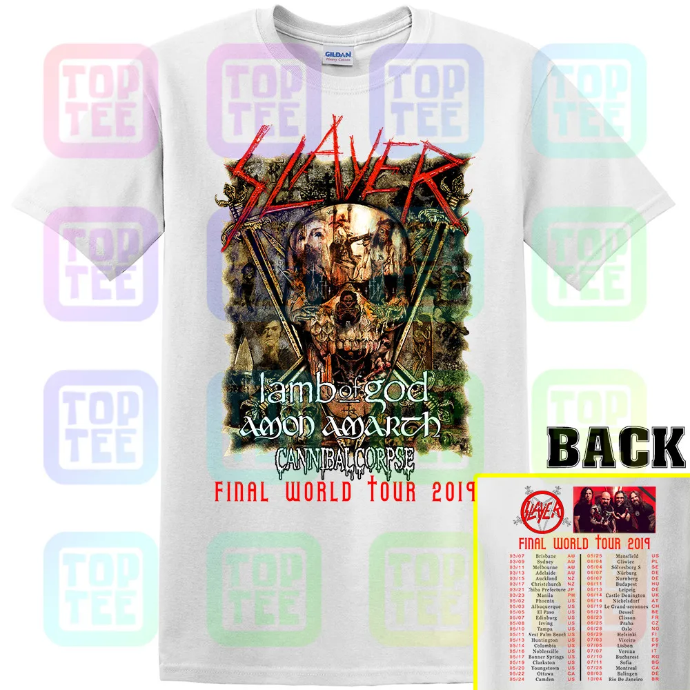 Новая Черная футболка SLAYER The Final World Tour S-3XL размер 2019 | Мужская одежда