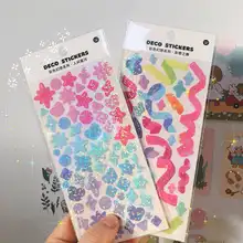 Kawaii блеск канцелярские корейские стикеры наклейки эстетическое декоративная коллаж этикетки для скрапбукинга