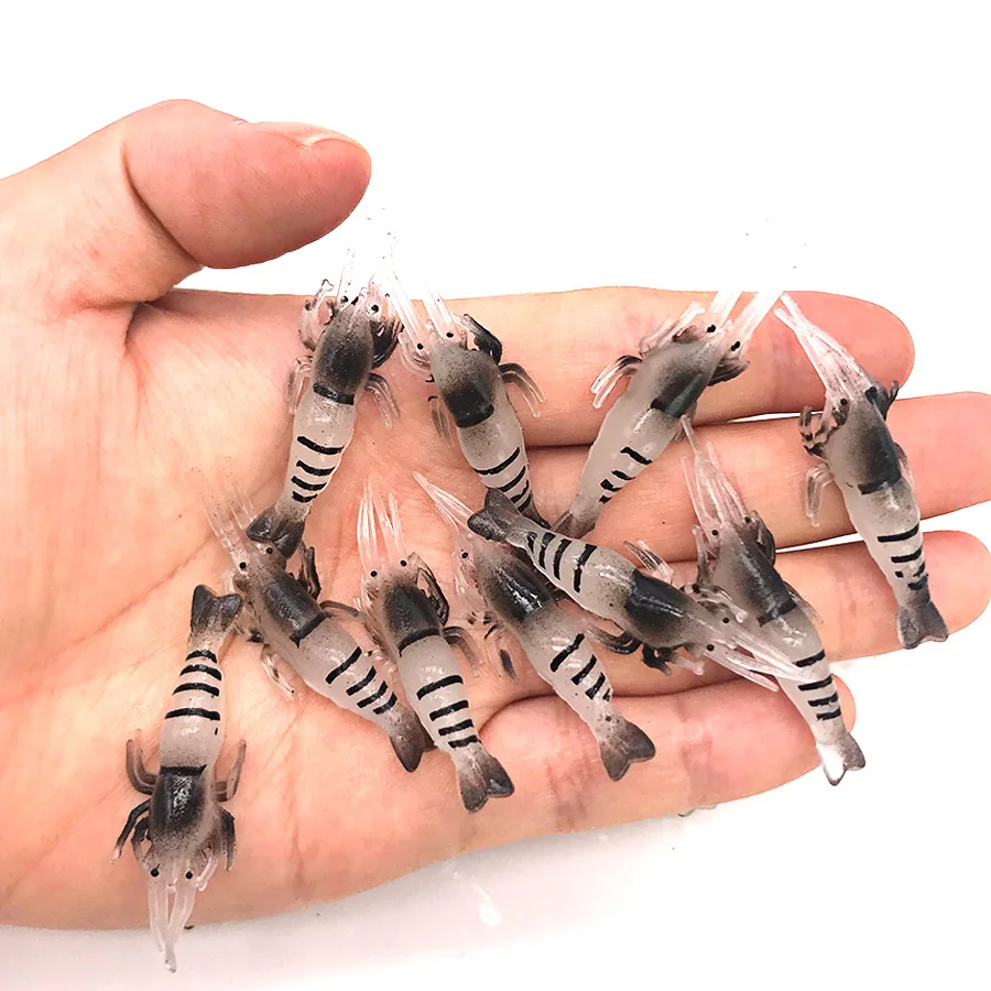 10 шт мягкие креветки червь креветка для рыбалки приманки/снасти светящийся