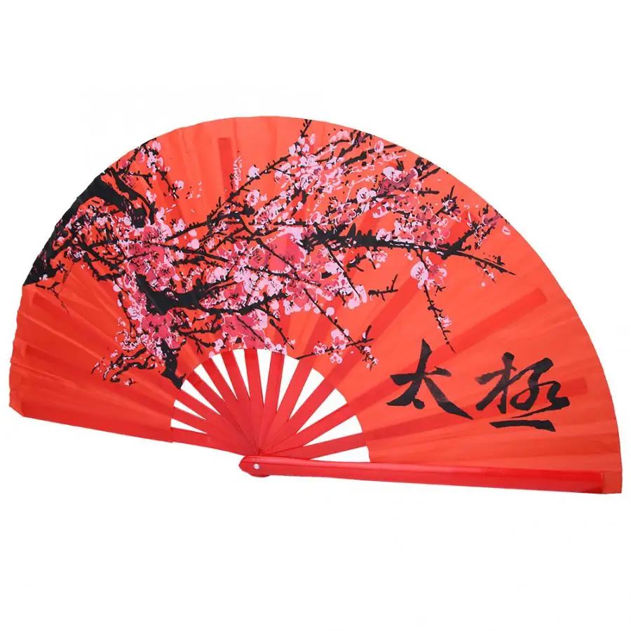 Китайский Tai Chi Fan бамбуковое дерево красный цвет сливы Единоборства кунг фу