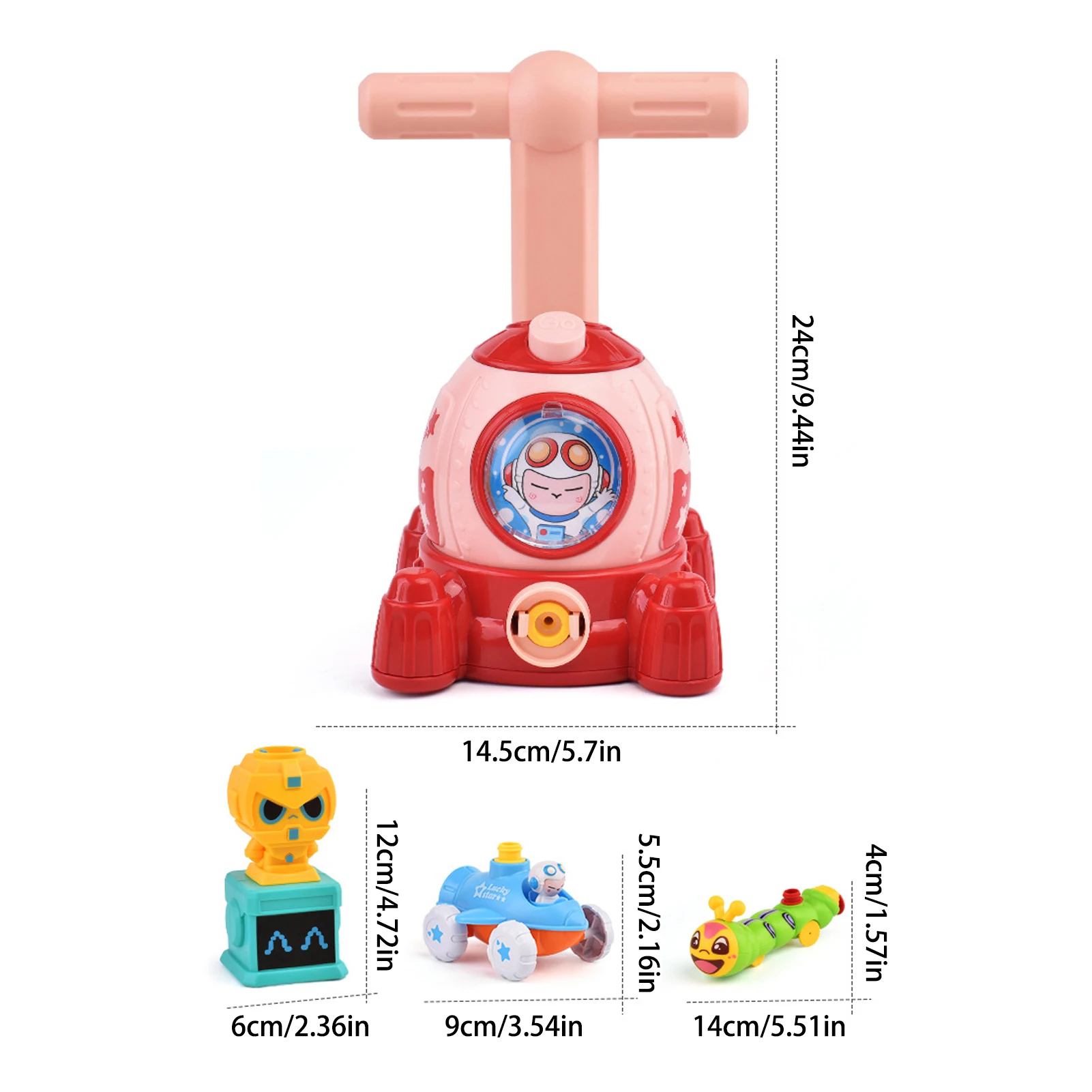 

New Inertial Air Power Balloon Car With Rocket Launche Flying Powered Car Fun Education Science Experiment Toys For Children