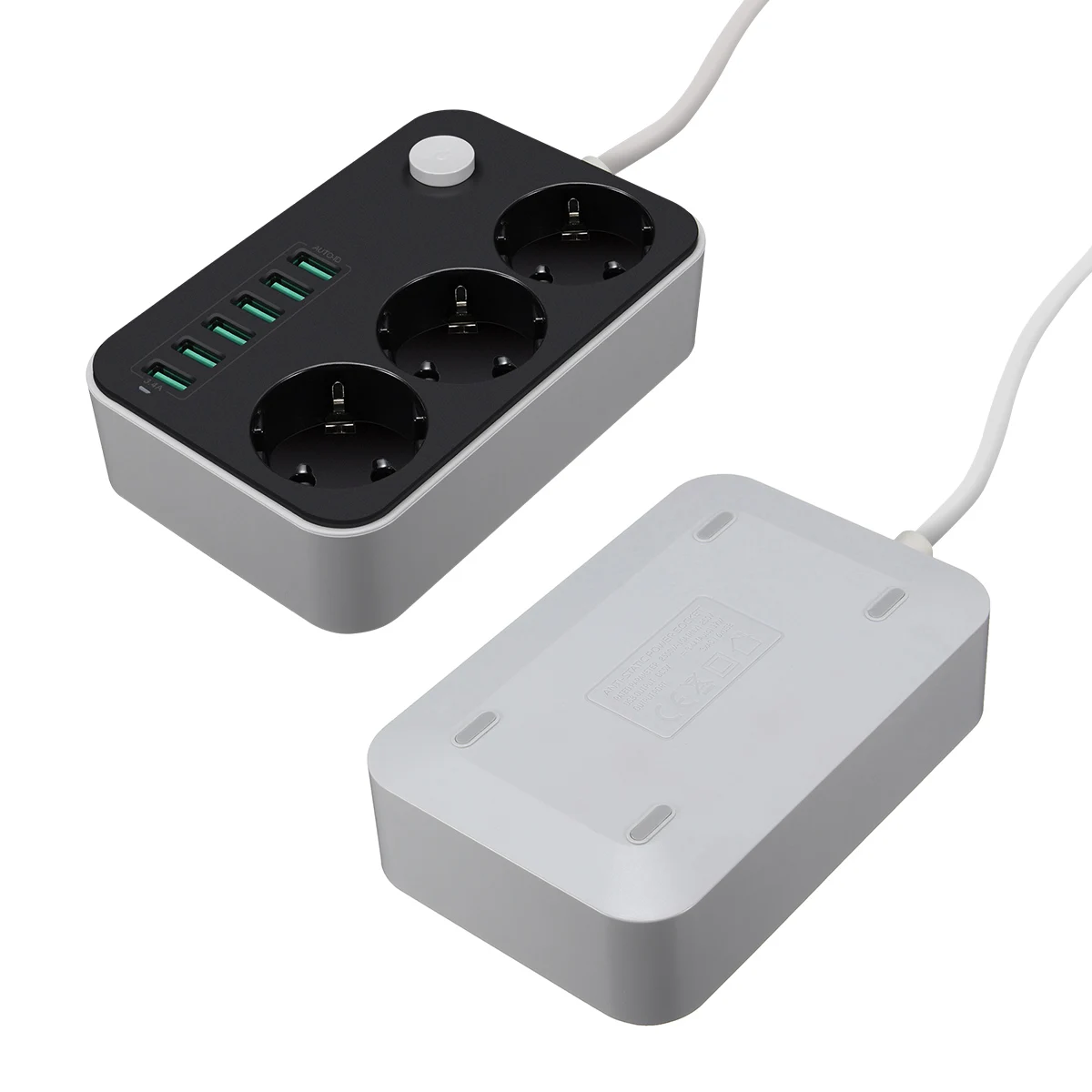 LDNIO, умный USB адаптер, зарядное устройство, 6 портов, 5 В, 3.4A, 2.4A, 3 розетки переменного тока, ЕС, розетка, удлинитель для Iphone 8 X, Xiaomi Mi9