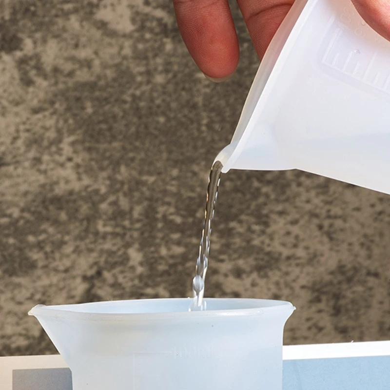 

100ML Silicone Measuring Cup Handmade DIY Jewelry Making Tools Crystal Epoxy Resin Mixed Measure Accessories Gadgets E56F