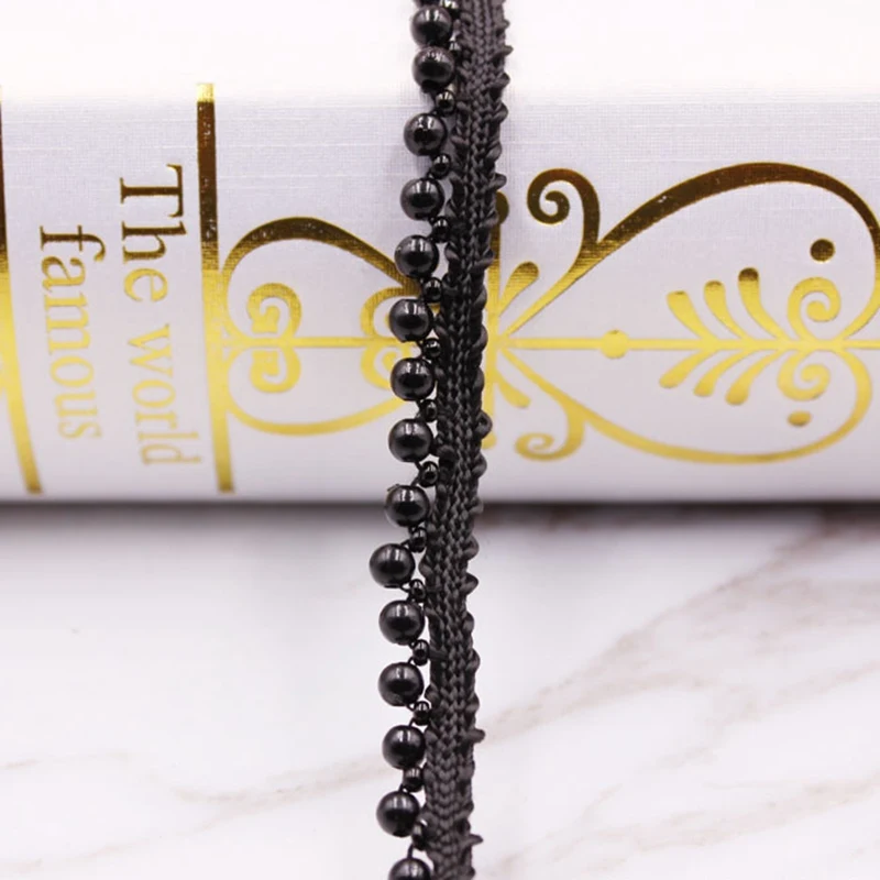 1 ярдов/партия жемчужным бисером кружевной лентой африканская кружевная ткань из