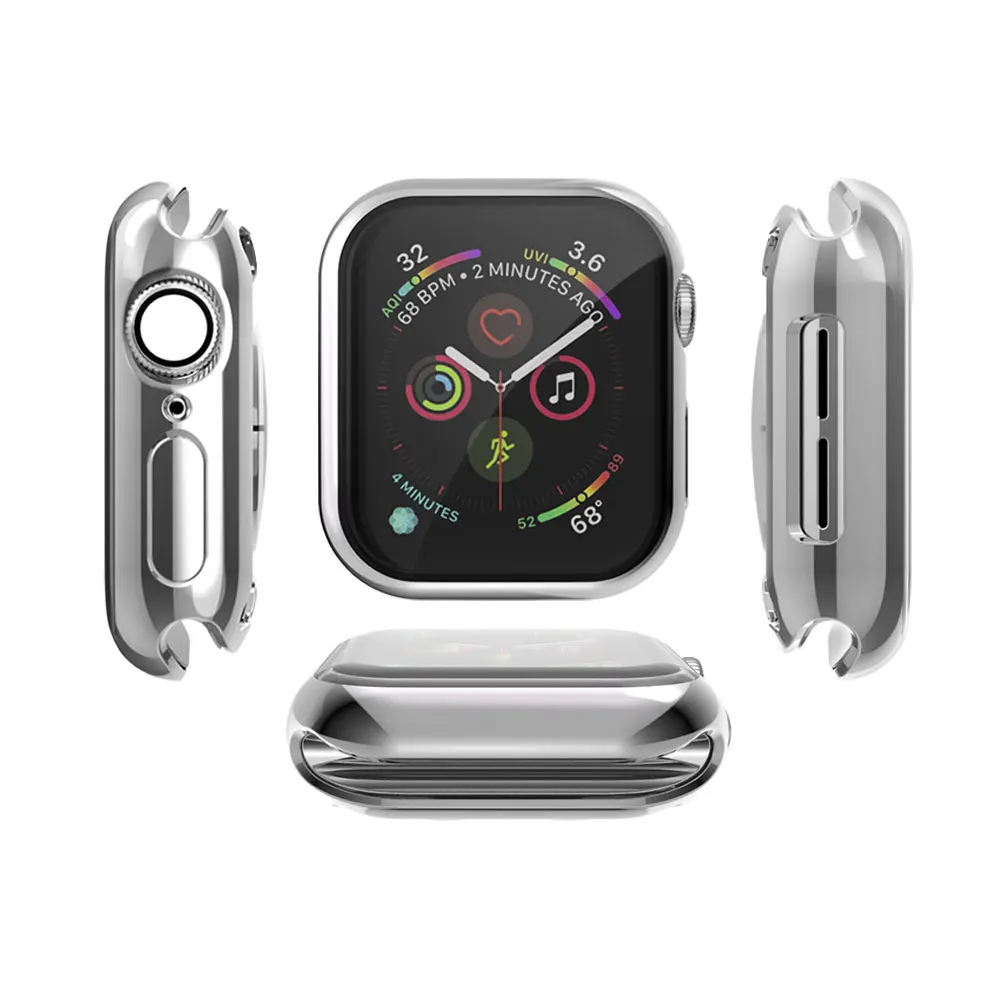 360 Тонкий чехол для часов Apple Watch SE 6 5 4 3 2 1 42 мм 38 мягкая прозрачная защитная пленка