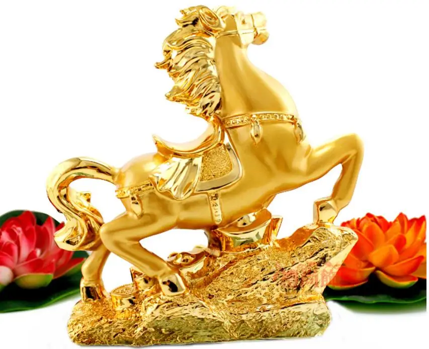

GOLDEN HORSE FURNISHING ARTICLES MONEY TO FURNISH IT IMMEDIATELY MAKE FORTUNE HANDICRAFT OFFICE LUCKY HOME DECORATION