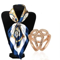 women luxury scarf buckle wedding hoop brooch pins crystal holder silk shawl buckle ring clip scarf jewelry female gift