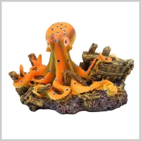 new resin simulation yellow octopus landscape ornaments for aquarium fish tank decoration home office desk decoration