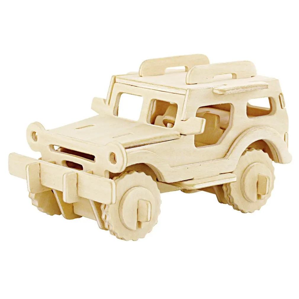 

Plane Creative Model Building Toys Wooden Car Puzzle Vehicle Diy 3D Airplane Environmental Protection