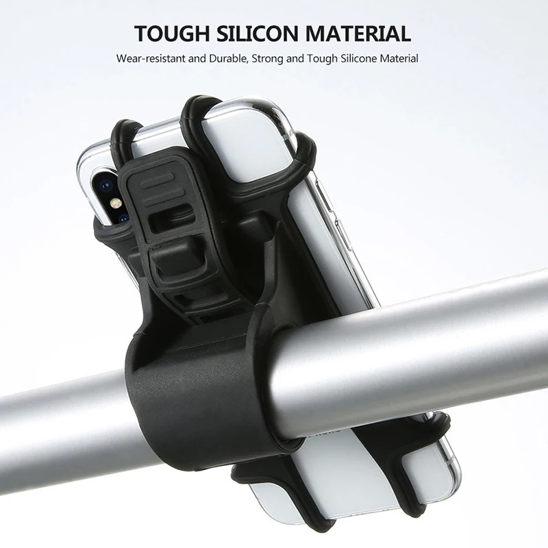 360 rotatabl silicone phone holder bicycle motorcycle stand anti drop mobile gps bracket for iphone 12 lg huawei xiaomi redmi free global shipping