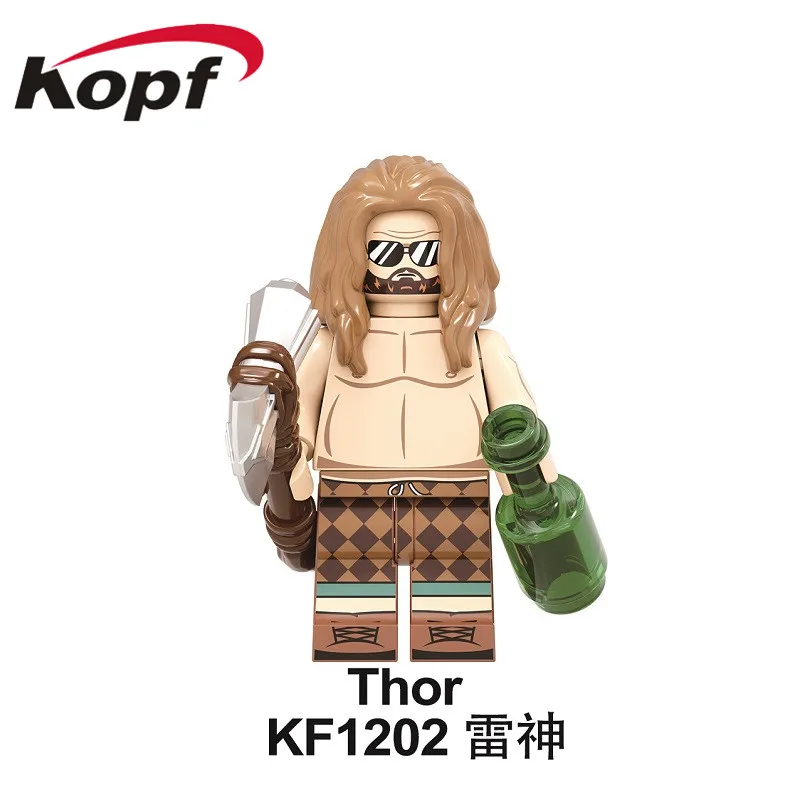 KF1202 Without Box Building Blocks Figures Bricks Thor Captain America Loki With Chromed Hair Doctor Strange War Machine Wasp For Kids Toys KF6101 - Цвет: KF1202 Without Box