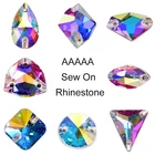 Кристаллы AAAAA, пришивные стразы, кристаллы AB разных размеров, 8 форм, шитье стразы для изготовления ювелирных украшений, B3933