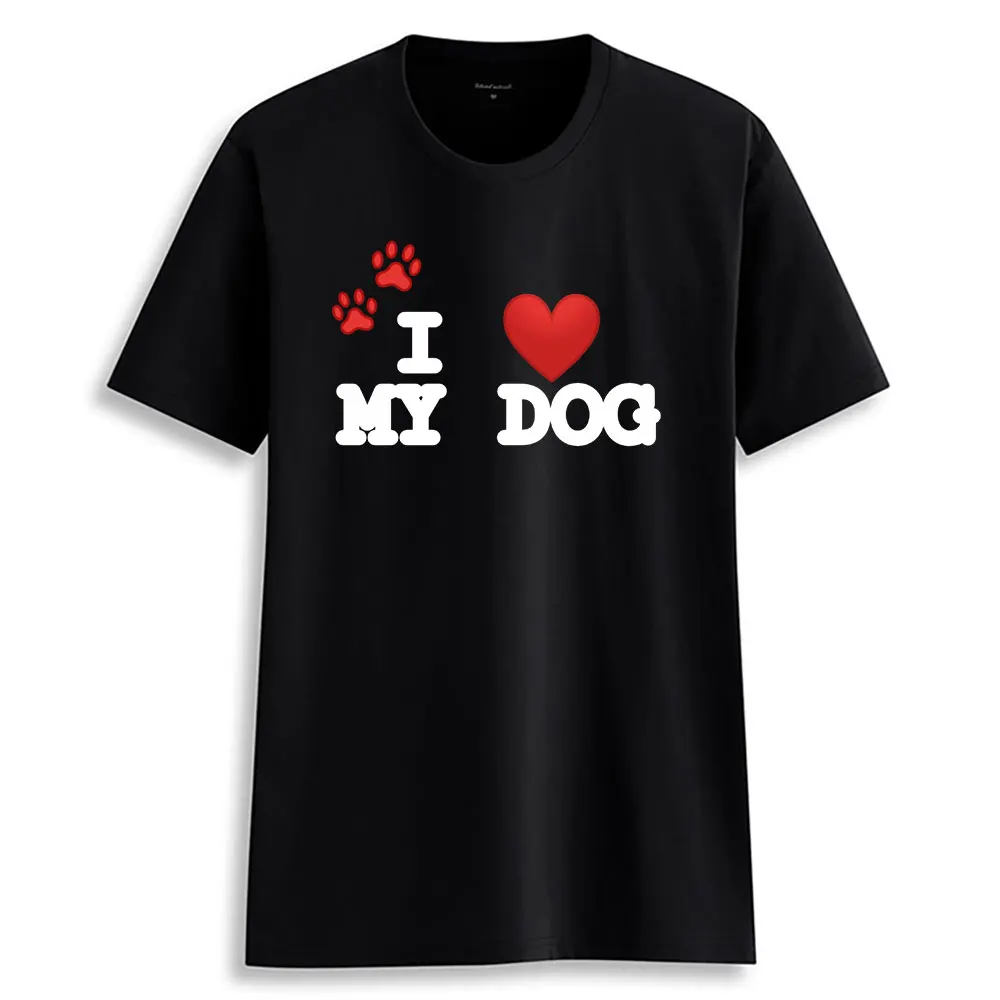 BK Hillbilly, футболки высокого качества с надписью «I Love My Dog», женские футболки с принтом «Love Heart» и «Footprint», летний подарок для влюбленных, Топы И Футболки Для Девочек - Цвет: BK