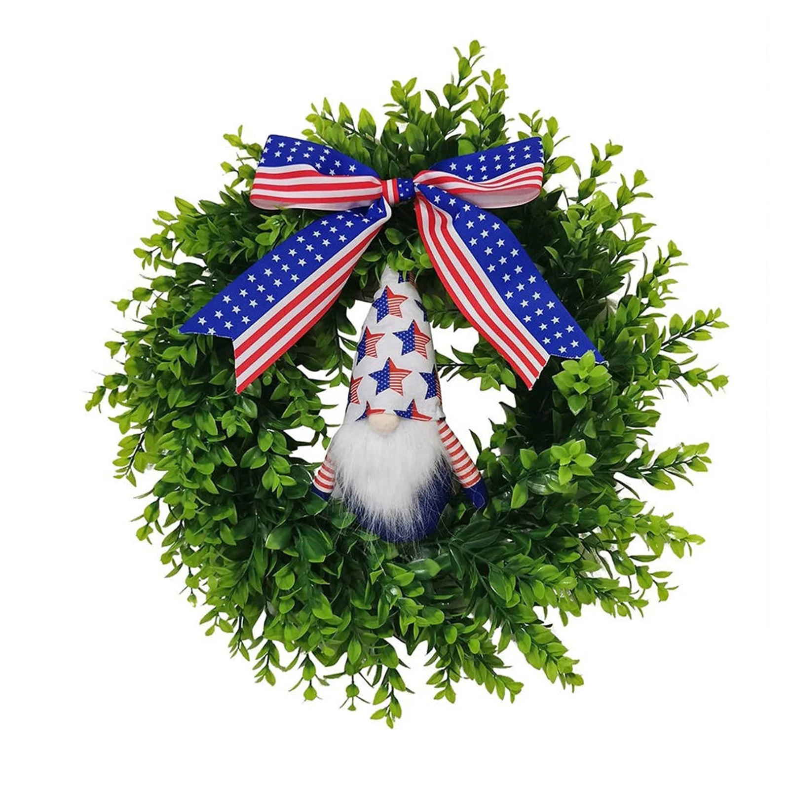 

Independence Day Wreath Cloth Plastic Patriotic Day Family Party Decoration Props Wall Hanging GHS99