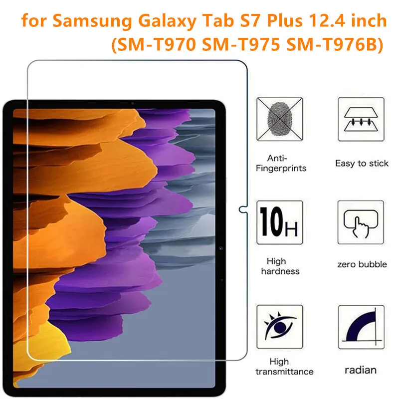 

Tempered Glass For Samsung Galaxy Tab S7 Plus 12.4" S7+ SM-T970 SM-T975 SM-T976 T970 T975 Screen Protector Film Glass