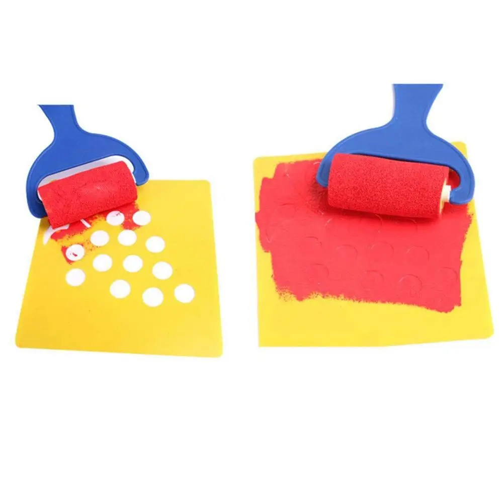 

Sponge Paint Brushes for Kids, 4 Pack Early Learning Drawing Painting Tools Set for DIY Arts Crafts, Besom Brush