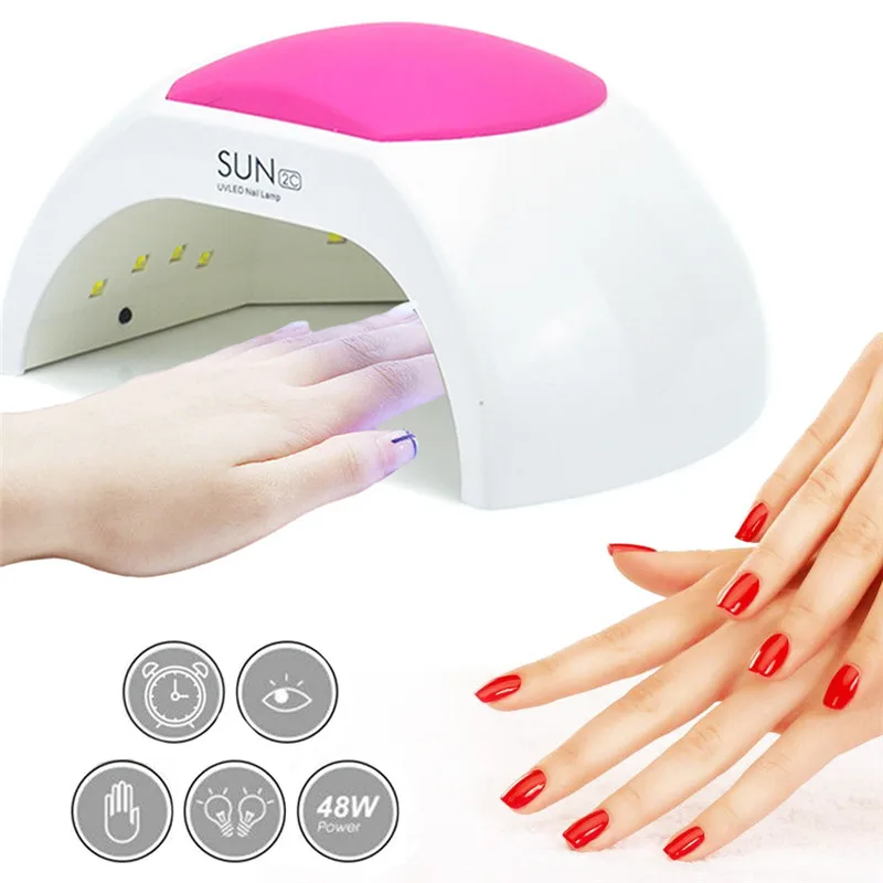 Машинка для стрижки 48 Вт Светодиодная УФ лампа ногтей Сушилка Гель лак леча