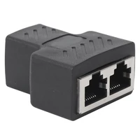 5pcs wire extender network splitter rj45 1 into 2 three way adapter wire extender black industrial elements