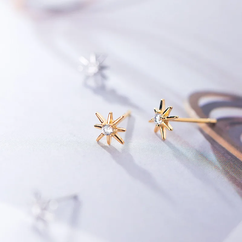 Женские серьги-гвоздики из 100% серебра Trusta серьги в виде звезд и лучей ювелирное