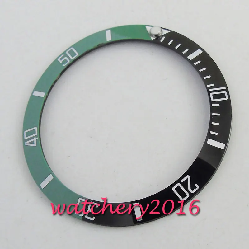 

38mm High quality Black Green ceramic bezel insert fit 40mm SUB/GMT Automatic Movement Watch