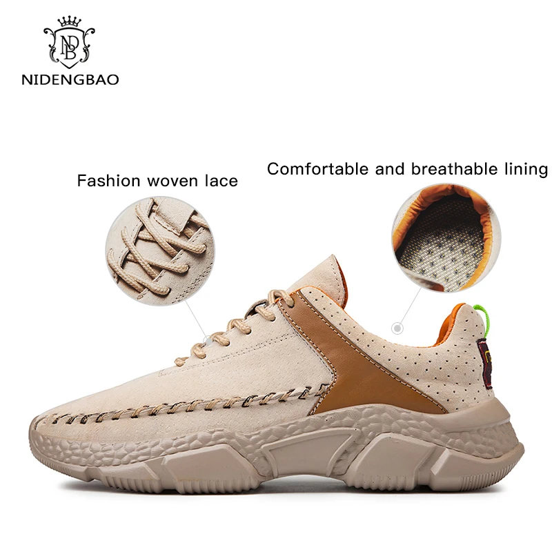 Модная мужская повседневная обувь из натуральной кожи Высококачественная