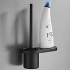 Tuqiu черный держатель для туалетной щетки с щеткой алюминиевая белая Чистящая Щетка с держателем для туалетной ванной комнаты настенный набор