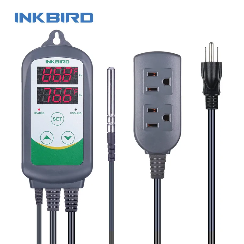 US socket Inkbird Plug and Play ITC-308 термостат контроль температуры сигнализация Лер с зондом цифровой барбекю ремесло пивная печь контроль температуры - Цвет: US socket