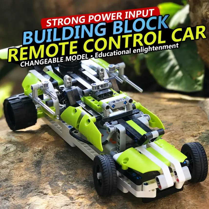 371 шт. DIY Kit R/C 10 в 1 гоночные автомобили Строительные кирпичи Радиоуправление