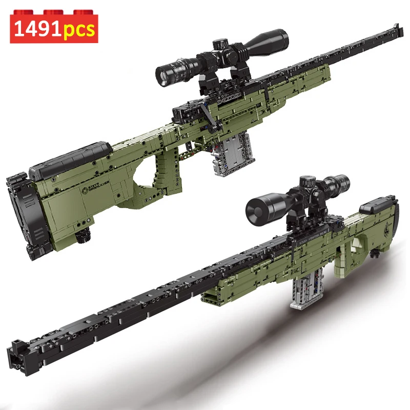 Военная серия AWM снайперская винтовка Винчестер M1897 дробилка Модель Строительные