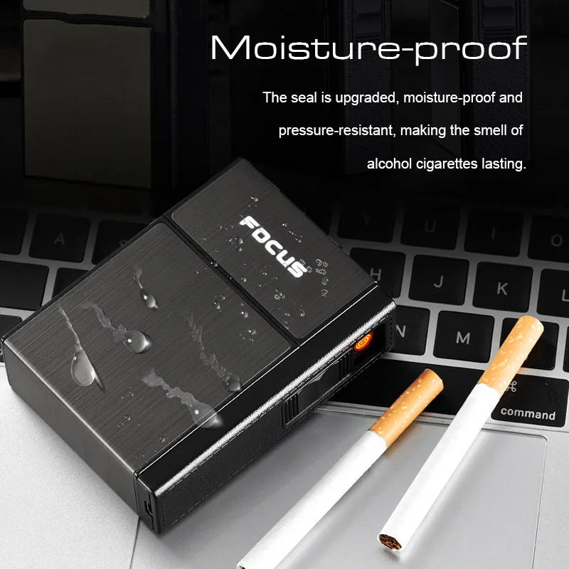 Металлический чехол для сигарет зажигалка USB Электронная Вольфрамовая турбо 20
