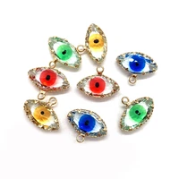 2pcspack evil eye shape charms 14x19 mm sizeexquisite round crystal pendant handmade diy for making necklace earrings 4 colors
