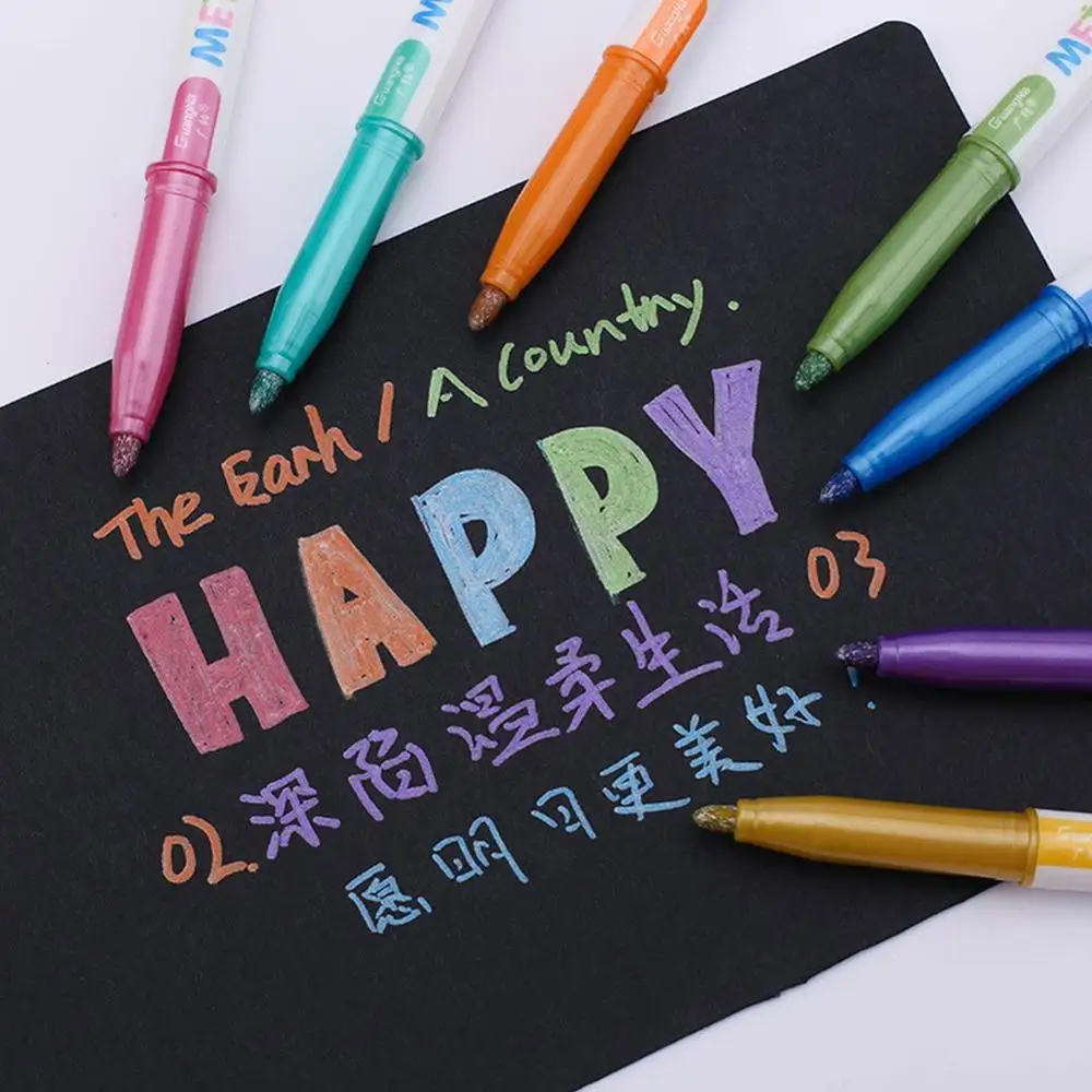 8/12 цветные металлические маркеры нетоксичные перманентные для автомобильных