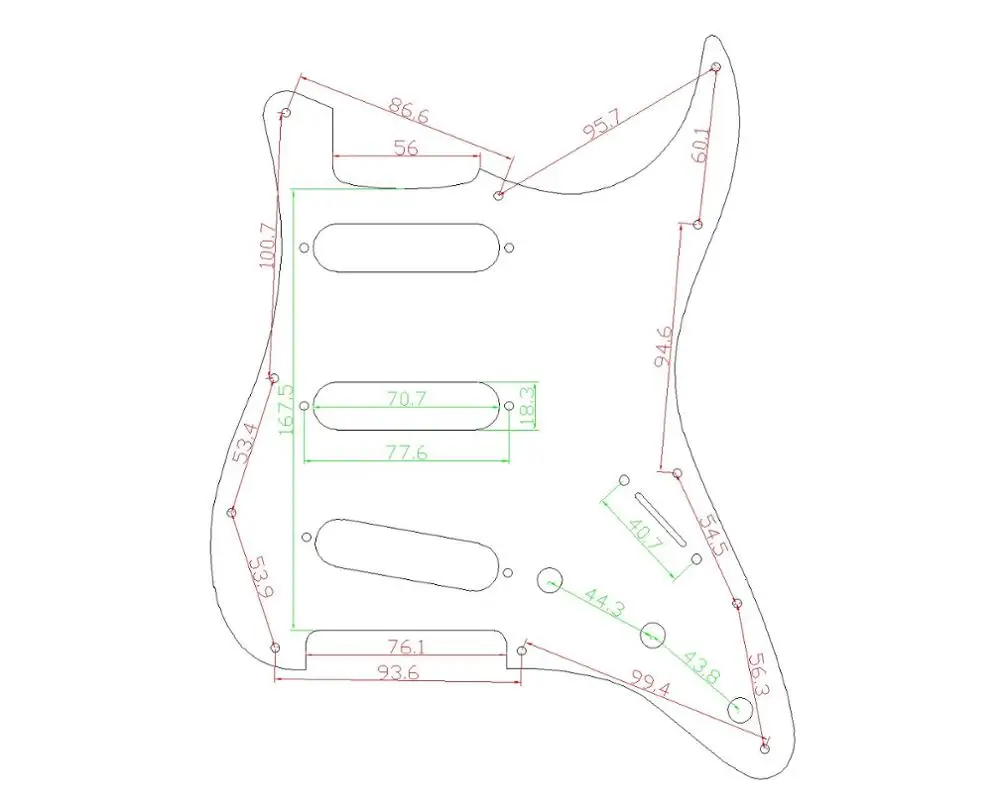 Комплект защитных накладок для гитары Musiclily SSS с 11 отверстиями и задней пластиной