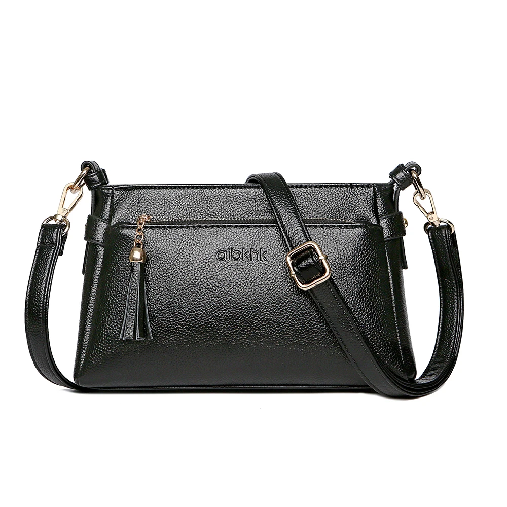 Модная женская сумка через плечо из натуральной кожи с регулируемым ремешком