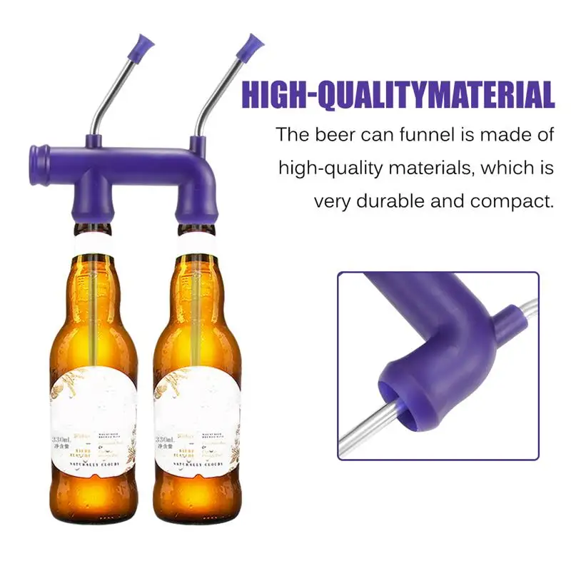 Двойная пивная бутылка банка воронка соломинки для пива и напитков с щеткой