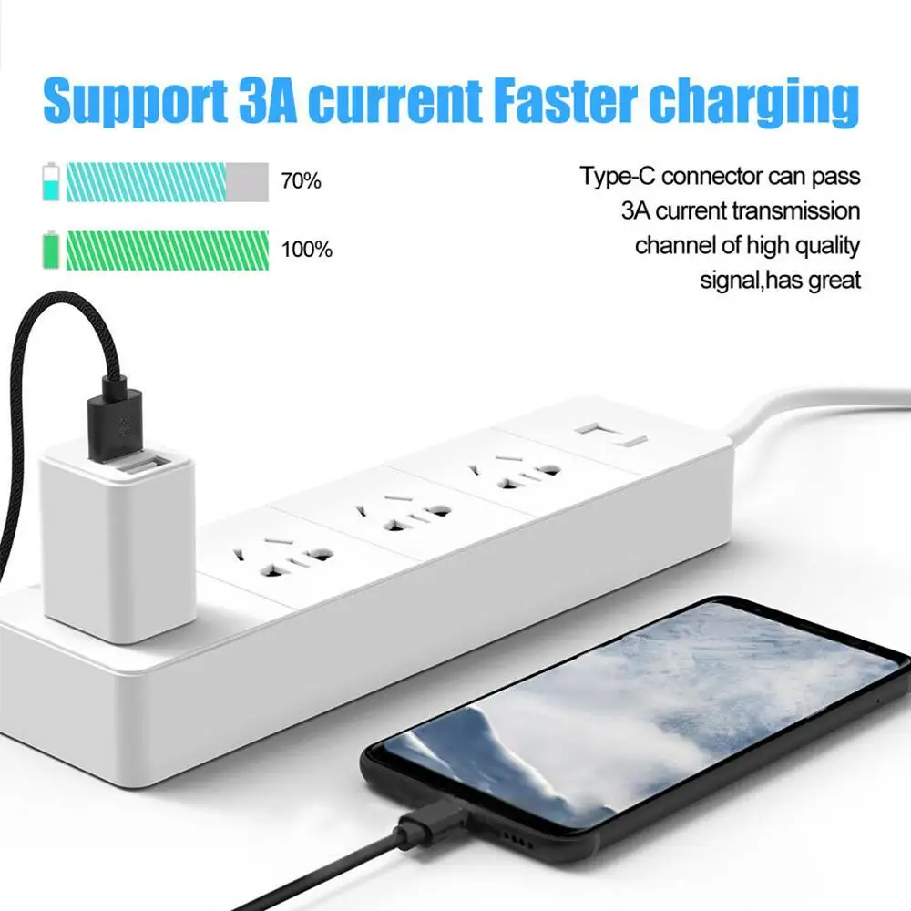 Кабель USB Type-C для Samsung S9 S8 быстрая зарядка стандартный зарядный провод C кабель Xiaomi