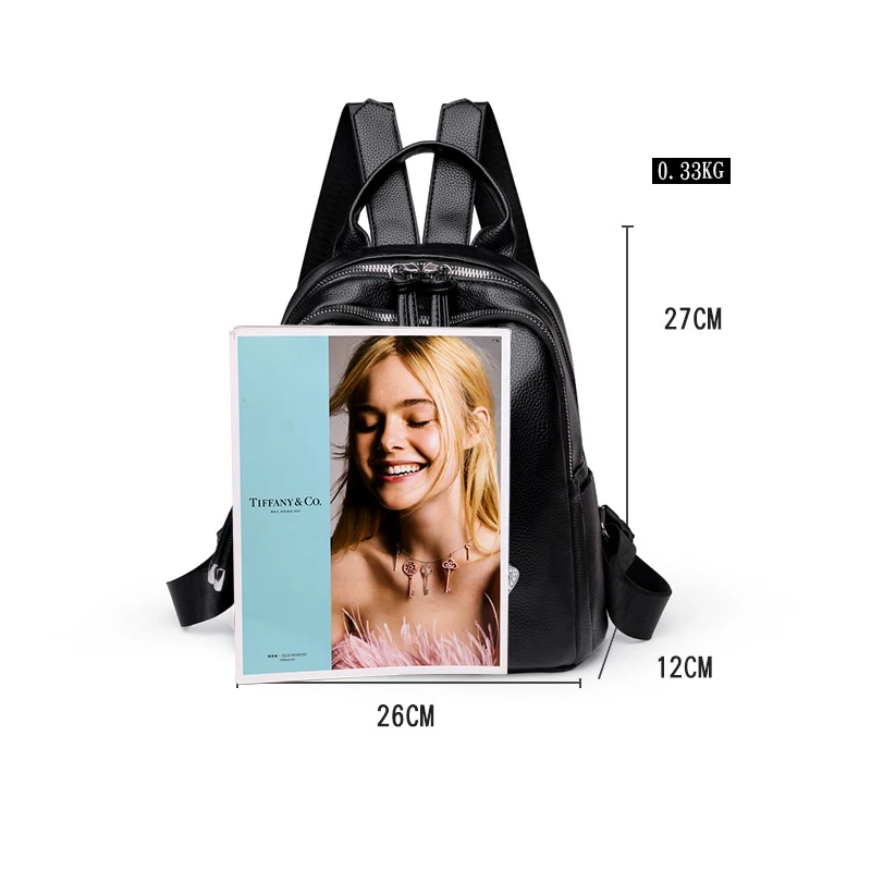 2020 повседневный рюкзак из искусственной кожи женские черные водонепроницаемые